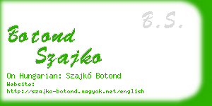 botond szajko business card