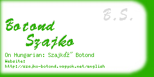 botond szajko business card